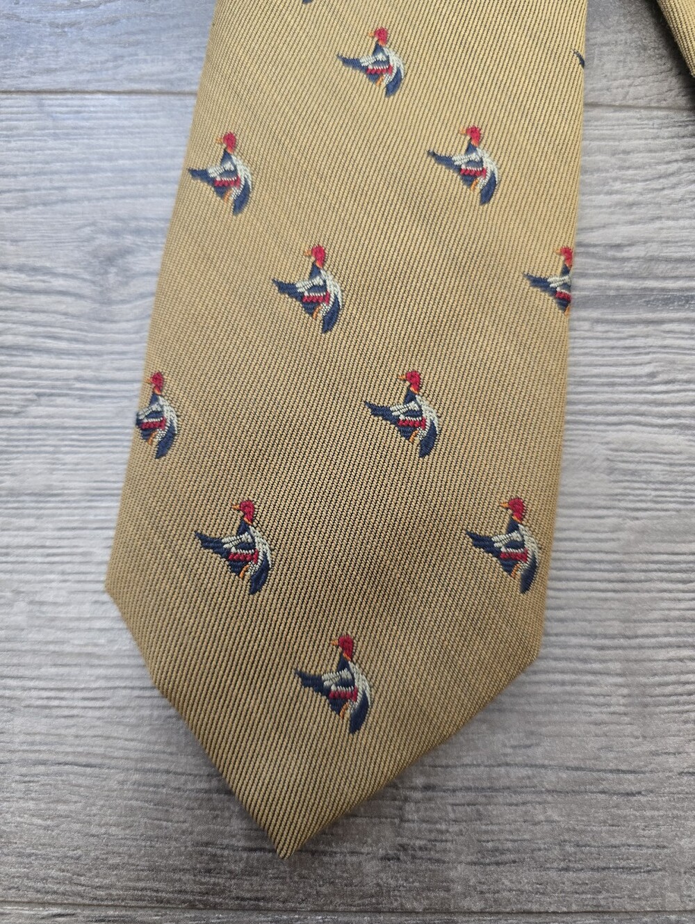 Robert Talbott Duck Tie Woven In England Hand Sewn Silk & Wool Unique Fabulous